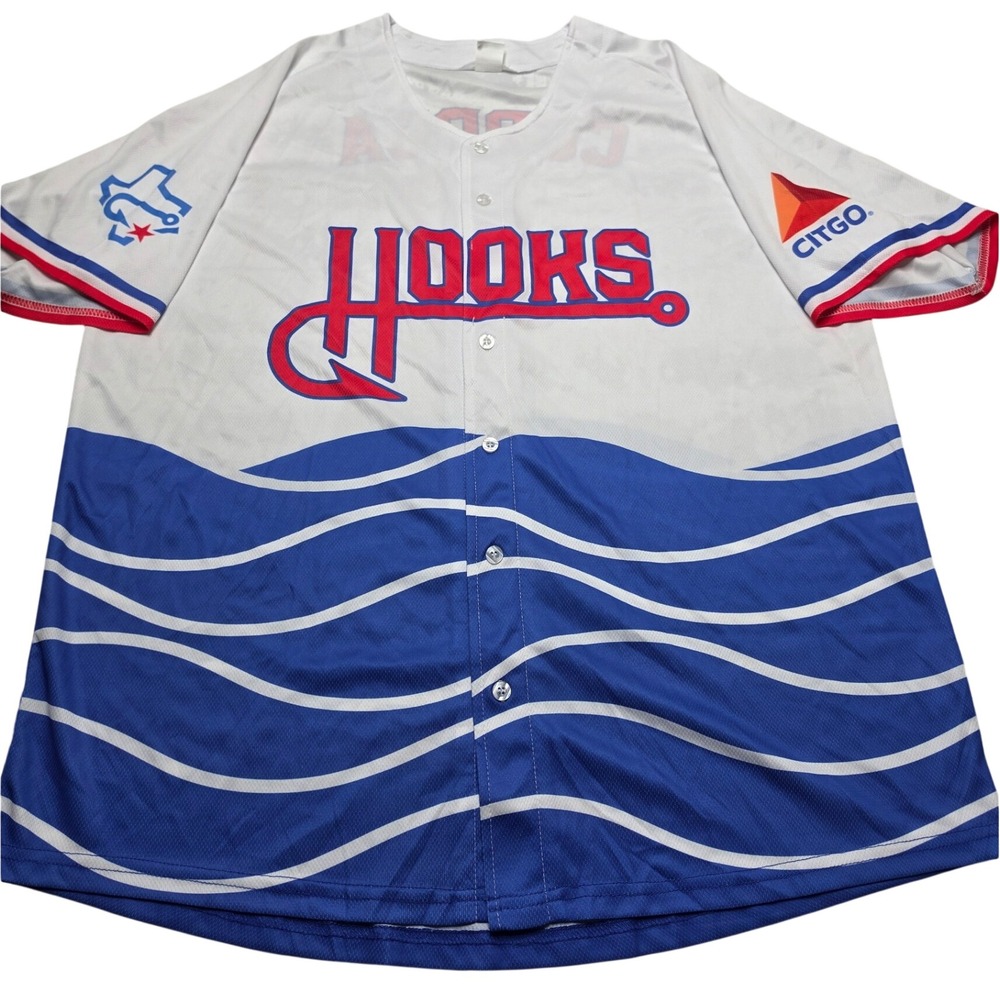 Corpus Christi Hooks Carlos Correa 1 Baseball Jersey White Blue Wave Mens L